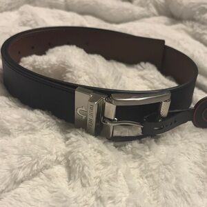True Religion Black/Brown Belt (Reversible) with Silver Buckle